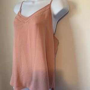 LOFT Cami with Front Tiered Detail Pink Size M